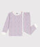Pijama de algodón con flores para niña blanco MARSHMALLOW/blanco MULTICO