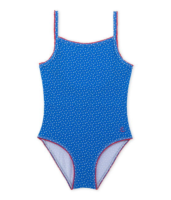 Bañador de lunares para niña azul DELFT/blanco LAIT