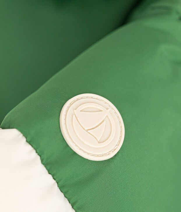Plum&iacute;fero colorblock con capucha para beb&eacute; verde/multicolor