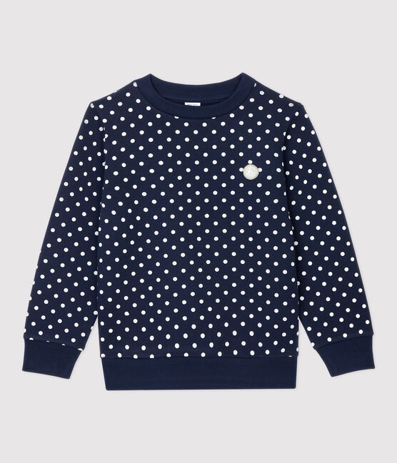 Sudadera de muletón de niña azul SMOKING/blanco MARSHMALLOW