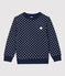 Sudadera de muletón de niña azul SMOKING/blanco MARSHMALLOW