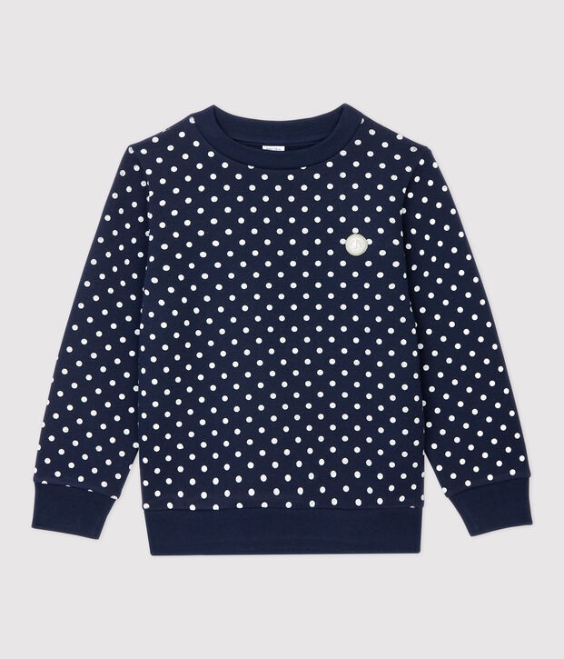 Sudadera de mulet&oacute;n de ni&ntilde;a azul/blanco