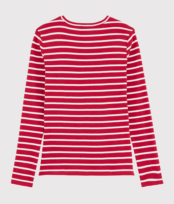 Camiseta icónica con cuello de pico para mujer rojo TERKUIT/blanco MARSHMALLOW