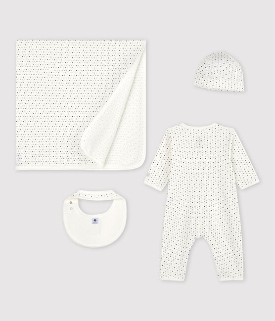 Estuche de regalo para recién nacido blanco con estrellas de bebé de algodón ecológico variante 1