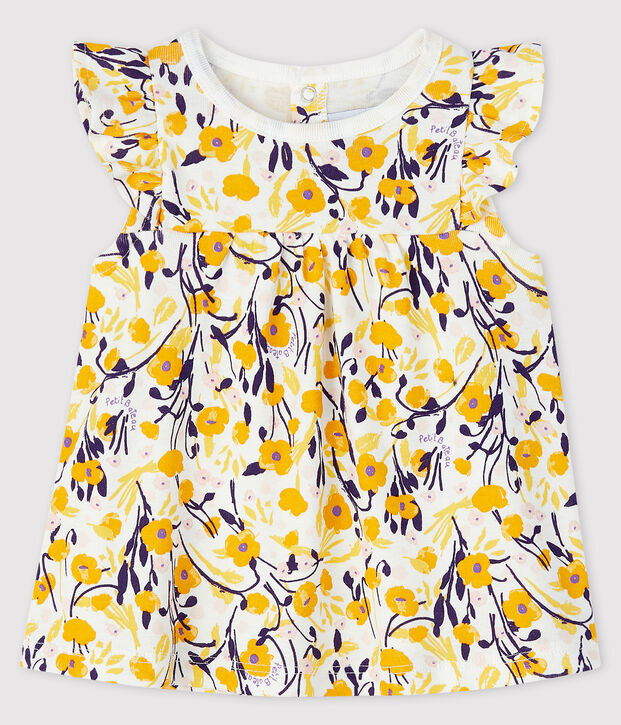 Blusa de manga corta para beb&eacute; ni&ntilde;a blanco/multicolor