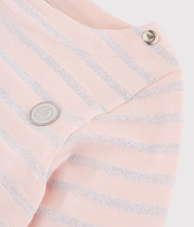 Jersey marinero para ni&ntilde;a rosa/gris