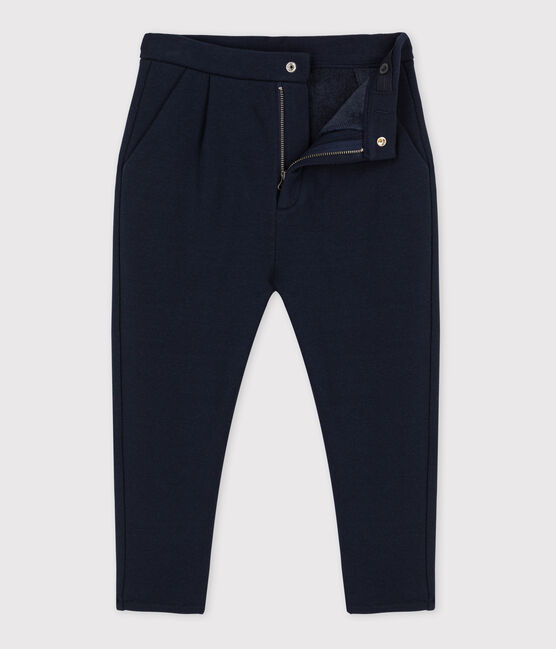 Pantalón cálido de terciopelo y muletón de niña / niño azul SMOKING