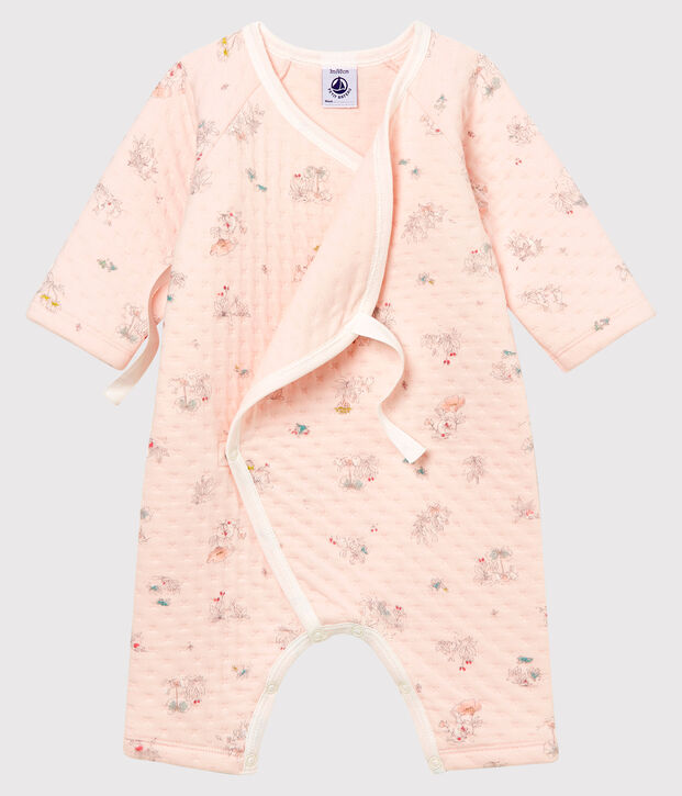 Pelele de tejido t&uacute;bico para beb&eacute; ni&ntilde;a rosa/azul/multicolor
