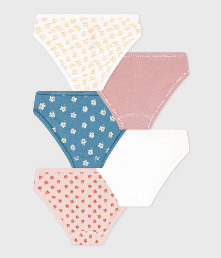 Juego de 5 braguitas de algod&oacute;n con flor para ni&ntilde;a multicolor