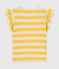 Camiseta de punto flameado a rayas para niña amarillo NECTAR/ AVALANCHE