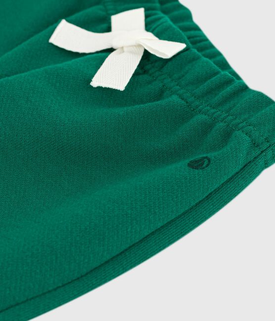 Pantalón liso de algodón para bebé verde EVERGREEN
