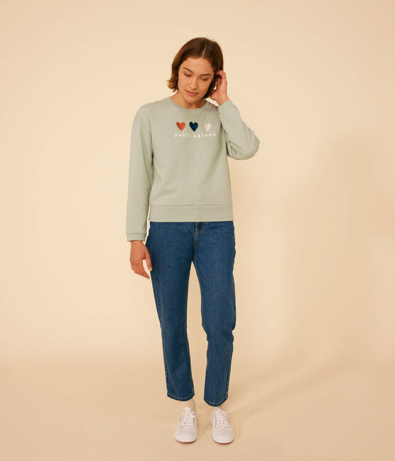 Sudadera de felpa para mujer verde HERBIER