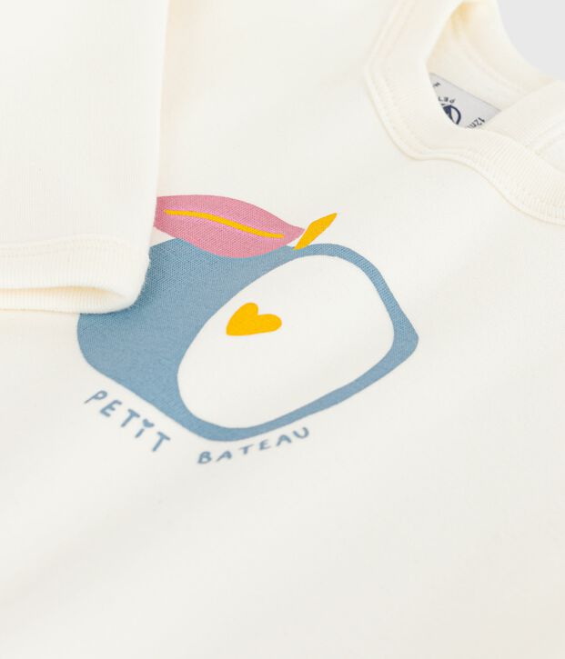 Sudadera de beb&eacute; en algod&oacute;n suave y c&aacute;lido. MILK