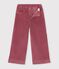 Pantal&oacute;n infantil wide leg de terciopelo rosa