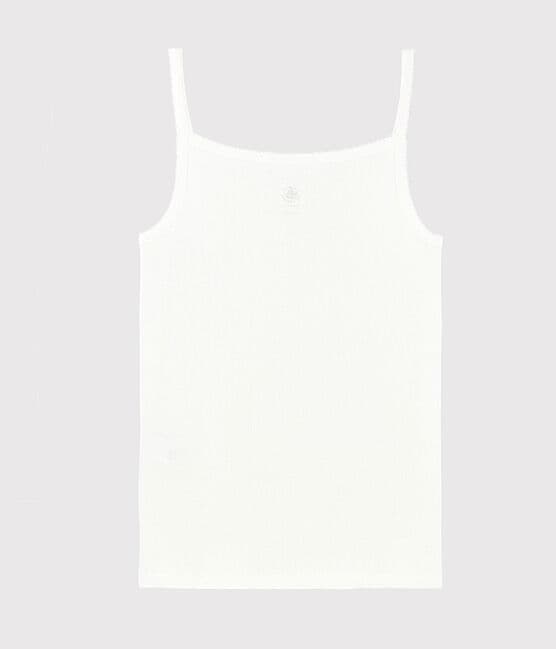 Camiseta de tirantes de algodón ligero de mujer blanco MARSHMALLOW