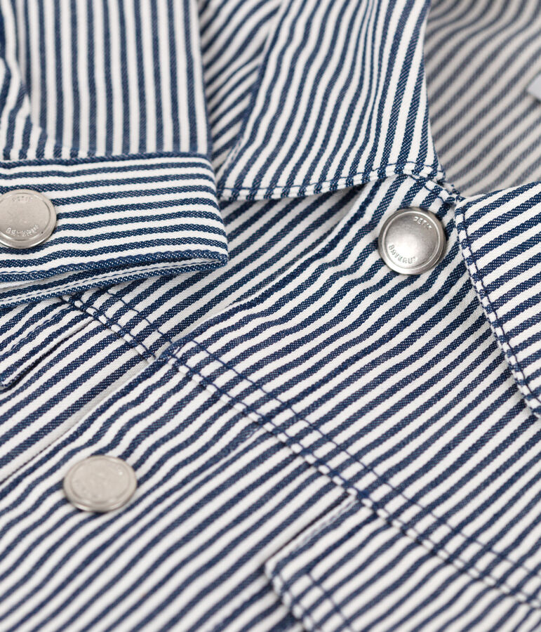 Chaqueta de tela de algod&oacute;n a rayas para ni&ntilde;a azul/blanco