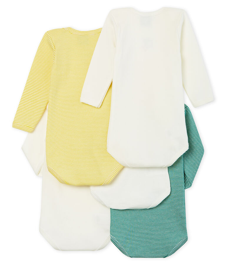 Juego de 5 bodis de manga larga para beb&eacute; ni&ntilde;o multicolor