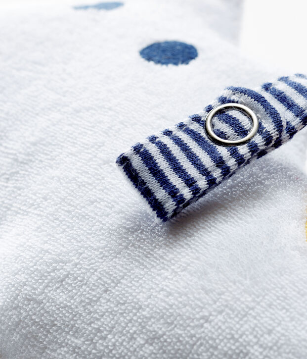 Doudou porta chupete para beb&eacute; ni&ntilde;o en toalla de rizo blanco