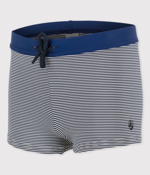Traje de ba&ntilde;o ic&oacute;nico de ni&ntilde;o azul/blanco