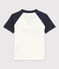 Camiseta de manga corta de punto para niño blanco MARSHMALLOW/azul SMOKING