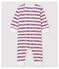 Pijama enterizo sin pies Petit Bateau de bebé de algodón blanco MARSHMALLOW/blanco MULTICO