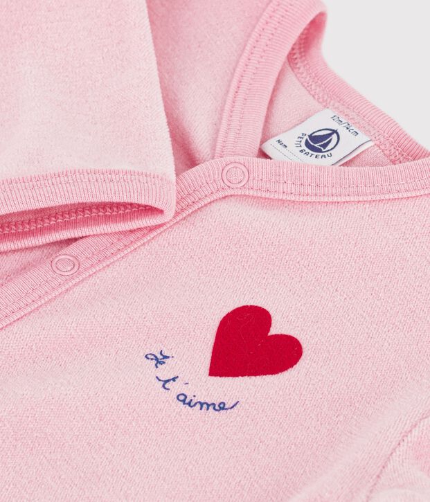 Pijama de terciopelo liso con estampado para beb&eacute; CHARMI
