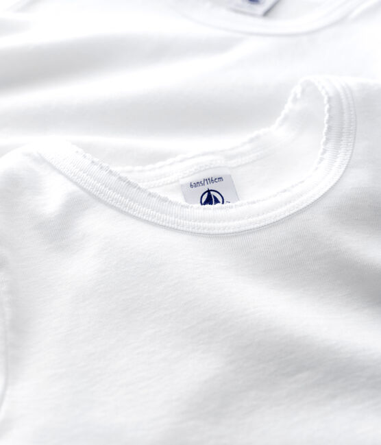 Lote de 2 camisetas blancas de manga corta de niña variante 1