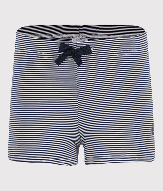Traje de baño a rayas para niño azul MEDIEVAL/blanco MARSHMALLOW