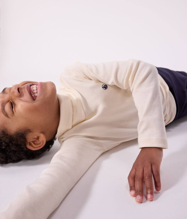 Prenda de cuello cisne de algod&oacute;n de ni&ntilde;a/ni&ntilde;o crudo