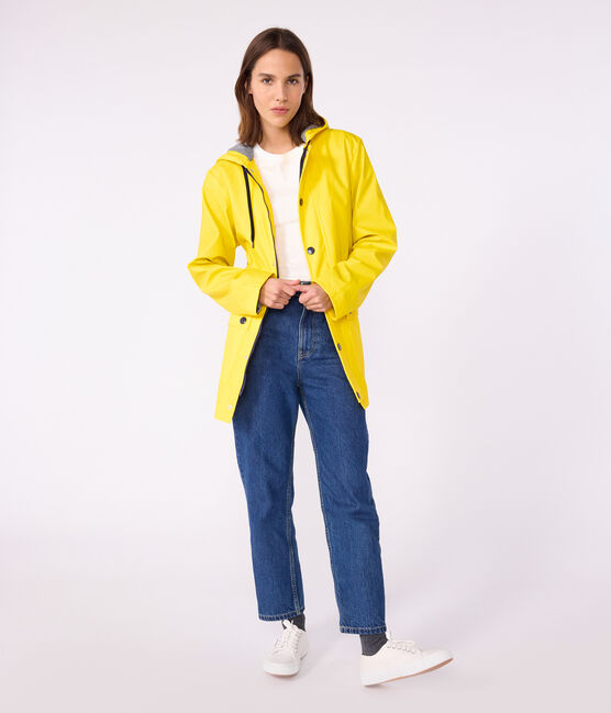 Chubasquero icónico de material reciclado y algodón orgánico amarillo JAUNE