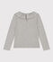 Blusa de algodón para niña gris CHATON CHINE
