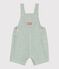 Peto corto de algod&oacute;n/lino a rayas para beb&eacute; verde/verde