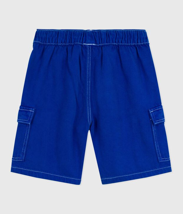 Bermudas cargo infantiles de algod&oacute;n azul