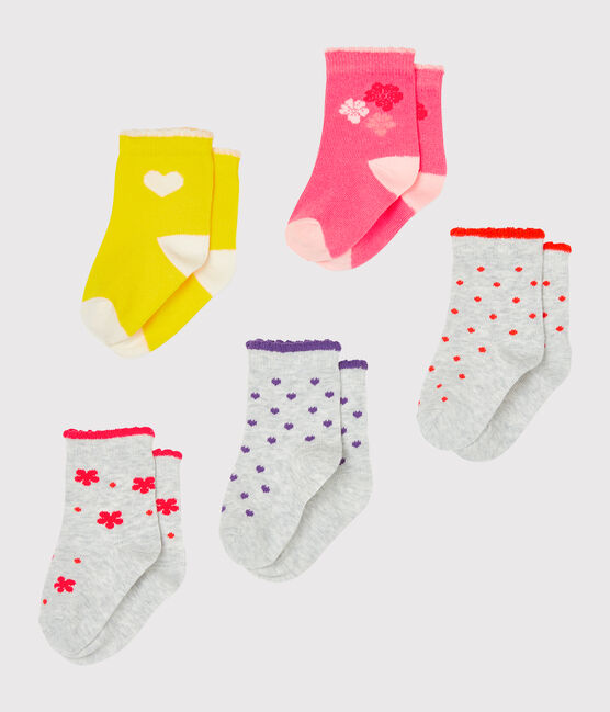 Lote de 5 pares de calcetines bebé niña variante 2