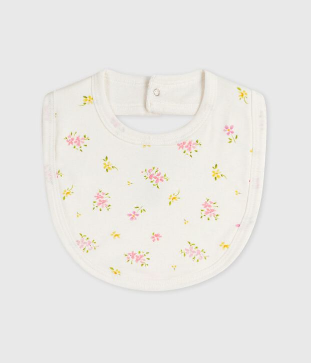 Babero de algod&oacute;n estampado para reci&eacute;n nacido blanco/multicolor