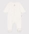 Pijama para bebé de algodón con estrellitas blanco MARSHMALLOW/blanco MISTIGRI