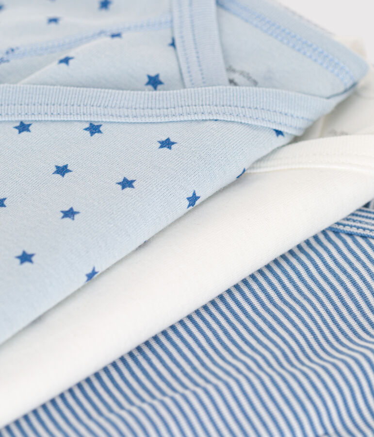 Juego de 3 bodis cruzados de algod&oacute;n de manga corta para beb&eacute; variante 1