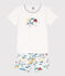 Pijama corto de algodón de explorador para niño/niña blanco MARSHMALLOW/blanco MULTICO