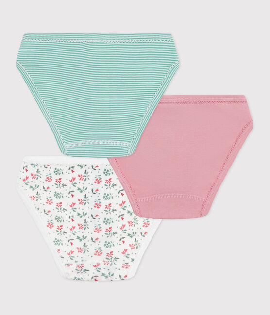 Juego de 3 braguitas infantiles de algodón con flores variante 1