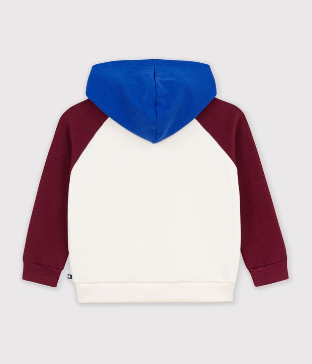 Sudadera infantil de algod&oacute;n con capucha y estampado crudo/multicolor