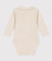 Body de manga larga con cuello de algodón de bebé beige MONTELIMAR CHINE