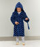 Bata de casa infantil de polar azul MEDIEVAL/blanco MARSHMALLOW