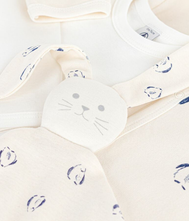 Set de regalo para beb&eacute; de terciopelo con estampado floral multicolor