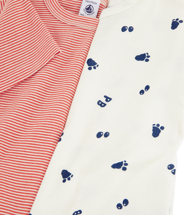Juego de 2 camisetas de manga corta con estampado de pata de yeti de ni&ntilde;o peque&ntilde;o multicolor
