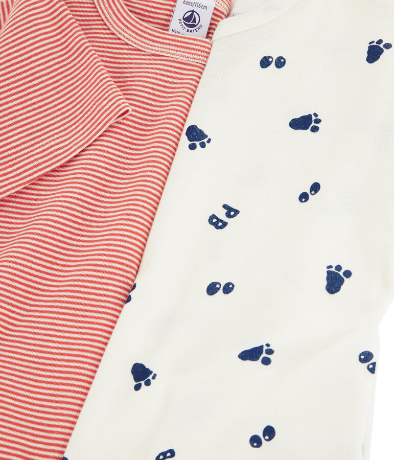 Juego de 2 camisetas de manga corta con estampado de pata de yeti de ni&ntilde;o peque&ntilde;o multicolor