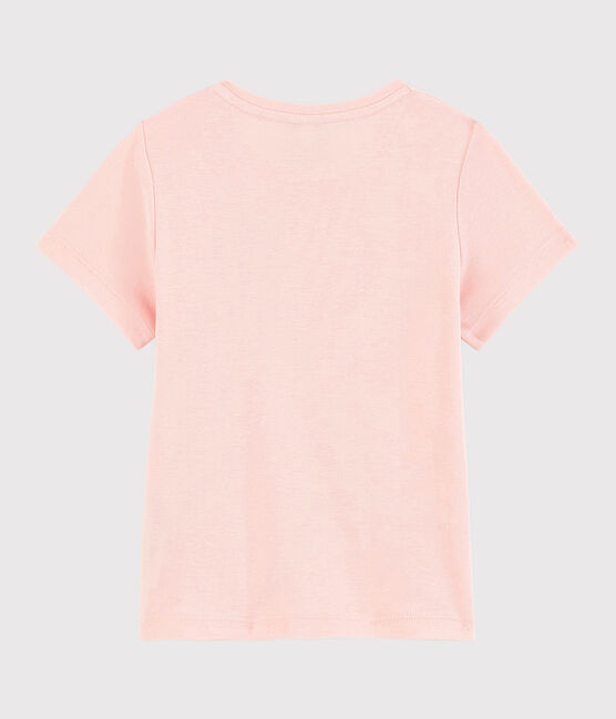 Camiseta de manga corta de algodón de niña rosa MINOIS