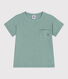 Camiseta infantil lisa de manga corta de algodón