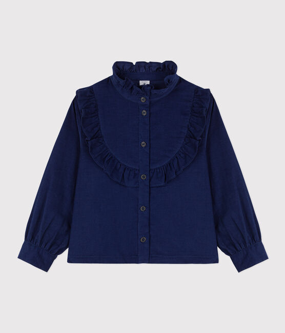 Blusa de micro pana de niña  BLEU FONCE