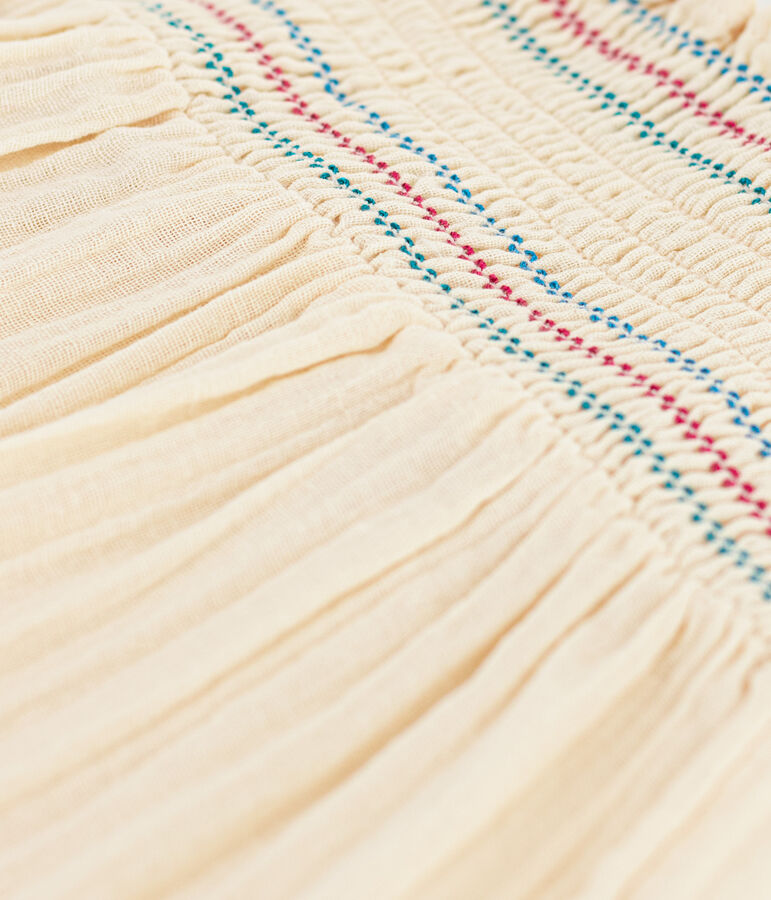 Blusa sin mangas de gasa de algod&oacute;n para ni&ntilde;a crudo