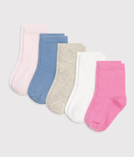5 pares de calcetines de algodón lisos para bebé variante 2